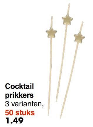 Promoties Cocktail prikkers - Huismerk - Wibra - Geldig van 16/10/2023 tot 29/10/2023 bij Wibra