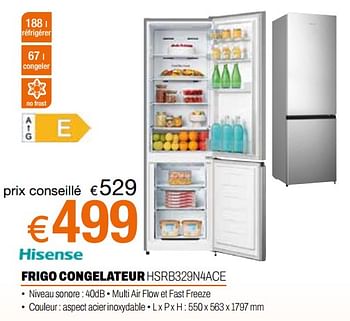 Promotions Hisense frigo congelateur hsrb329n4ace - Hisense - Valide de 24/09/2023 à 31/10/2023 chez Expert