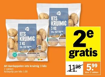Promoties Ah aardappelen iets kruimig - Huismerk - Albert Heijn - Geldig van 23/10/2023 tot 29/10/2023 bij Albert Heijn