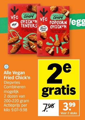 Promoties Alle vegan fried chick`n - VFC - Geldig van 23/10/2023 tot 29/10/2023 bij Albert Heijn