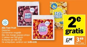 Promoties Fast fruit mix mango-papaya-pitaya - Huismerk - Albert Heijn - Geldig van 23/10/2023 tot 29/10/2023 bij Albert Heijn