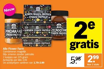 Promoties Flower farm smeren zonder palmolie - The Flower Farm - Geldig van 23/10/2023 tot 29/10/2023 bij Albert Heijn