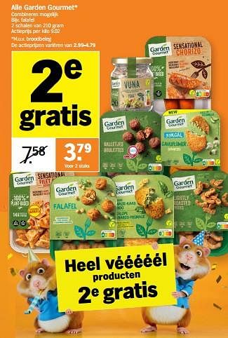 Promoties Garden gourmet falafel - Garden Gourmet - Geldig van 23/10/2023 tot 29/10/2023 bij Albert Heijn