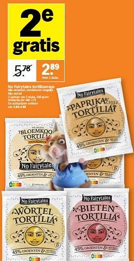 Promoties No fairytales tortillawraps wortel - No Fairytales - Geldig van 23/10/2023 tot 29/10/2023 bij Albert Heijn