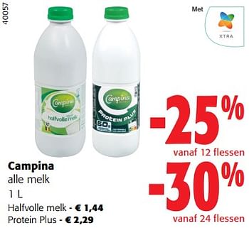 Promoties Campina alle melk - Campina - Geldig van 18/10/2023 tot 31/10/2023 bij Colruyt