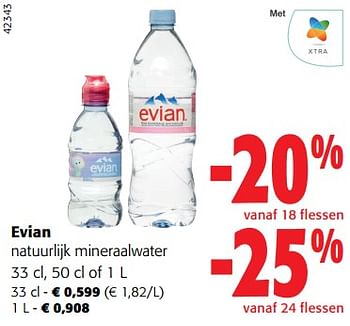Promoties Evian natuurlijk mineraalwater - Evian - Geldig van 18/10/2023 tot 31/10/2023 bij Colruyt