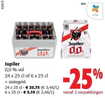Promoties Jupiler 0,0 % vol - Jupiler - Geldig van 18/10/2023 tot 31/10/2023 bij Colruyt