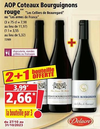 Promotions Aop coteaux bourguignons rouge - Vins rouges - Valide de 25/10/2023 à 31/10/2023 chez Norma