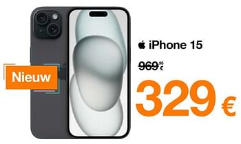 Promoties Apple iphone 15 - Apple - Geldig van 23/10/2023 tot 29/10/2023 bij Orange