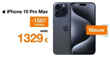 Promoties Apple iphone 15 pro max - Apple - Geldig van 23/10/2023 tot 29/10/2023 bij Orange