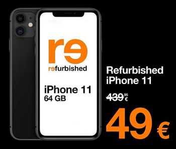 Promoties Apple refurbished iphone 11 64 gb - Apple - Geldig van 23/10/2023 tot 29/10/2023 bij Orange