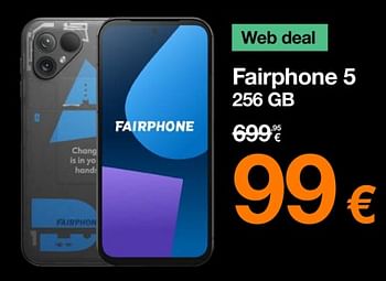 Promoties Fairphone 5 256 gb - Fairphone - Geldig van 23/10/2023 tot 29/10/2023 bij Orange