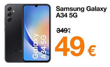 Promotions Samsung galaxy a34 5g - Samsung - Valide de 23/10/2023 à 29/10/2023 chez Orange