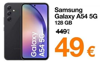Promoties Samsung galaxy a54 5g 128 gb - Samsung - Geldig van 23/10/2023 tot 29/10/2023 bij Orange