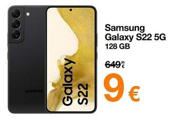 Promoties Samsung galaxy s22 5g 128 gb - Samsung - Geldig van 23/10/2023 tot 29/10/2023 bij Orange