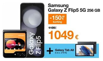Promoties Samsung galaxy z flip5 5g 256 gb - Samsung - Geldig van 23/10/2023 tot 29/10/2023 bij Orange