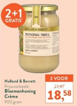 Promotions Bloemenhoning crème - Produit maison - Holland & Barrett - Valide de 02/10/2023 à 29/10/2023 chez Holland & Barret