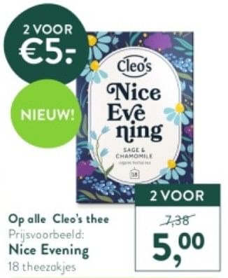 Promoties Cleo`s thee nice evening - Cleo - Geldig van 02/10/2023 tot 29/10/2023 bij Holland & Barret