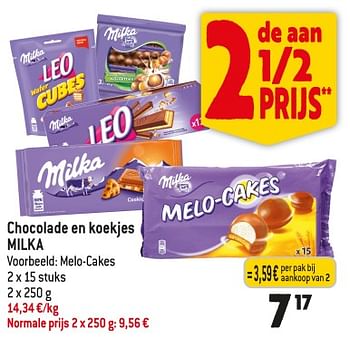 Promoties Chocolade en koekjes milka : melo-cake - Milka - Geldig van 25/10/2023 tot 31/10/2023 bij Louis Delhaize