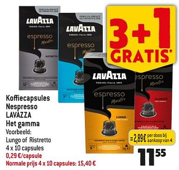 Promoties Koffiecapsules nespresso lavazza - Lavazza - Geldig van 25/10/2023 tot 31/10/2023 bij Louis Delhaize