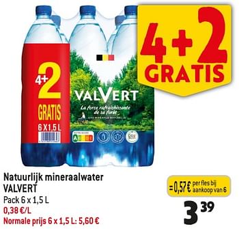 Promoties Natuurlijk mineraalwater valvert - Valvert - Geldig van 25/10/2023 tot 31/10/2023 bij Louis Delhaize