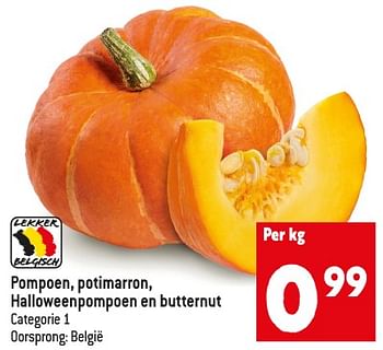 Promoties Pompoen, potimarron, halloweenpompoen en butternut - Huismerk - Louis Delhaize - Geldig van 25/10/2023 tot 31/10/2023 bij Louis Delhaize