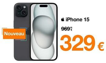 Promotions Apple iphone 15 - Apple - Valide de 23/10/2023 à 29/10/2023 chez Orange