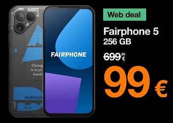 Promotions Fairphone 5 256 gb - Fairphone - Valide de 23/10/2023 à 29/10/2023 chez Orange