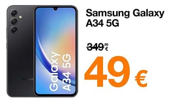 Promotions Samsung galaxy a34 5g - Samsung - Valide de 23/10/2023 à 29/10/2023 chez Orange