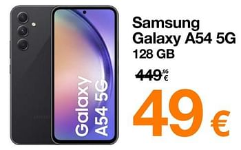 Promoties Samsung galaxy a54 5g 128 gb - Samsung - Geldig van 23/10/2023 tot 29/10/2023 bij Orange