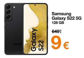 Promotions Samsung galaxy s22 5g 128 gb - Samsung - Valide de 23/10/2023 à 29/10/2023 chez Orange