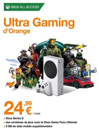 Promotions Xbox all access ultra gaming - Microsoft - Valide de 23/10/2023 à 29/10/2023 chez Orange