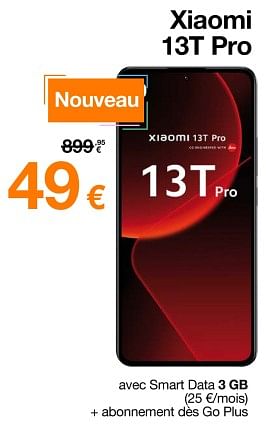 Promotions Xiaomi 13t pro - Xiaomi - Valide de 23/10/2023 à 29/10/2023 chez Orange