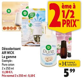 Promotions Désodorisant air wick - Airwick - Valide de 25/10/2023 à 31/10/2023 chez Smatch