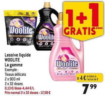Promotions Lessive liquide woolite - Woolite - Valide de 25/10/2023 à 31/10/2023 chez Smatch