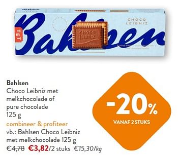 Promoties Bahlsen choco leibniz met melkchocolade - Bahlsen - Geldig van 18/10/2023 tot 31/10/2023 bij OKay