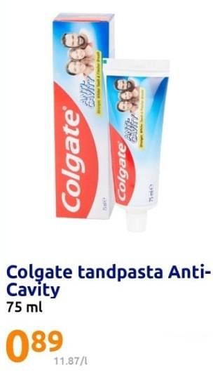 Promoties Colgate tandpasta anticavity - Colgate - Geldig van 25/10/2023 tot 31/10/2023 bij Action