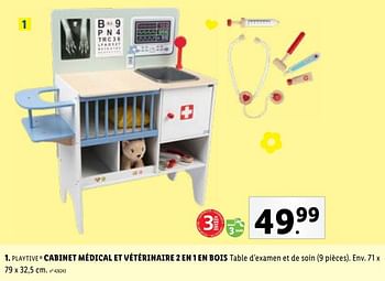 Playtive Cabinet médical et vétérinaire 2 en 1 en bois