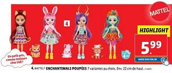 Promotions Enchantimals poupées - Mattel - Valide de 14/10/2023 à 25/12/2023 chez Lidl