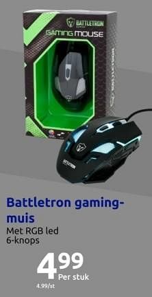 Promoties Battletron gamingmuis - Battletron - Geldig van 25/10/2023 tot 31/10/2023 bij Action