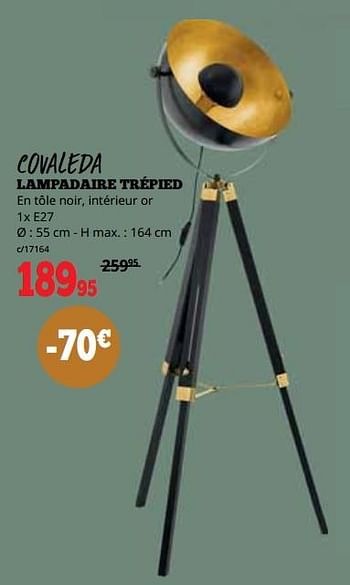 Promotions Covaleda lampadaire trépied - Produit maison - Dema - Valide de 16/10/2023 à 05/11/2023 chez Dema