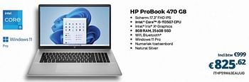 Promoties Hp probook 470 g8 - HP - Geldig van 01/10/2023 tot 31/10/2023 bij Compudeals