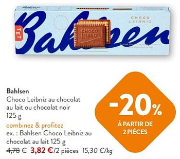 Promotions Bahlsen choco leibniz au chocolat au lait - Bahlsen - Valide de 18/10/2023 à 31/10/2023 chez OKay