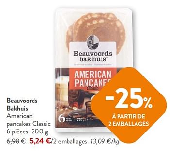 Promotions Beauvoords bakhuis american pancakes classic - Beauvoords Bakhuis - Valide de 18/10/2023 à 31/10/2023 chez OKay