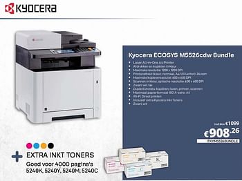 Promotions Kyocera ecosys m5526cdw bundle - Kyocera - Valide de 01/10/2023 à 31/10/2023 chez Compudeals