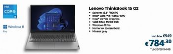 Promoties Lenovo thinkbook 15 g2 - Lenovo - Geldig van 01/10/2023 tot 31/10/2023 bij Compudeals