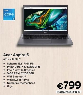 Promoties Acer aspire 5 a515-58m-58hy - Acer - Geldig van 01/10/2023 tot 31/10/2023 bij Compudeals