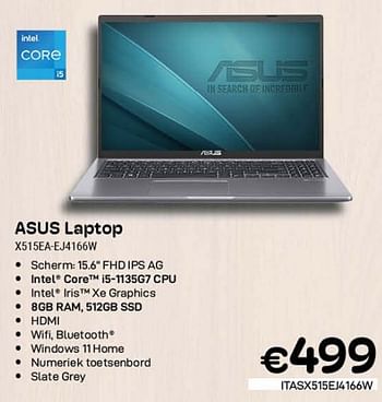 Promoties Asus laptop x515ea-ej4166w - Asus - Geldig van 01/10/2023 tot 31/10/2023 bij Compudeals