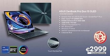 Promoties Asus zenbook pro duo 15 oled ux582zm-h2026es - Asus - Geldig van 01/10/2023 tot 31/10/2023 bij Compudeals