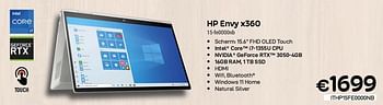 Promoties Hp envy x360 15-fe0000nb - HP - Geldig van 01/10/2023 tot 31/10/2023 bij Compudeals
